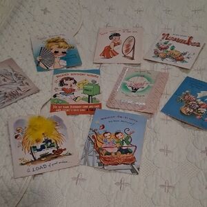 Vintage Greeting Card Lot - Assorted Colors - Unbranded 9 Birthday Cards